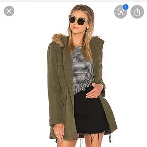 Jack by BB Dakota olive jacket with faux fur hood!